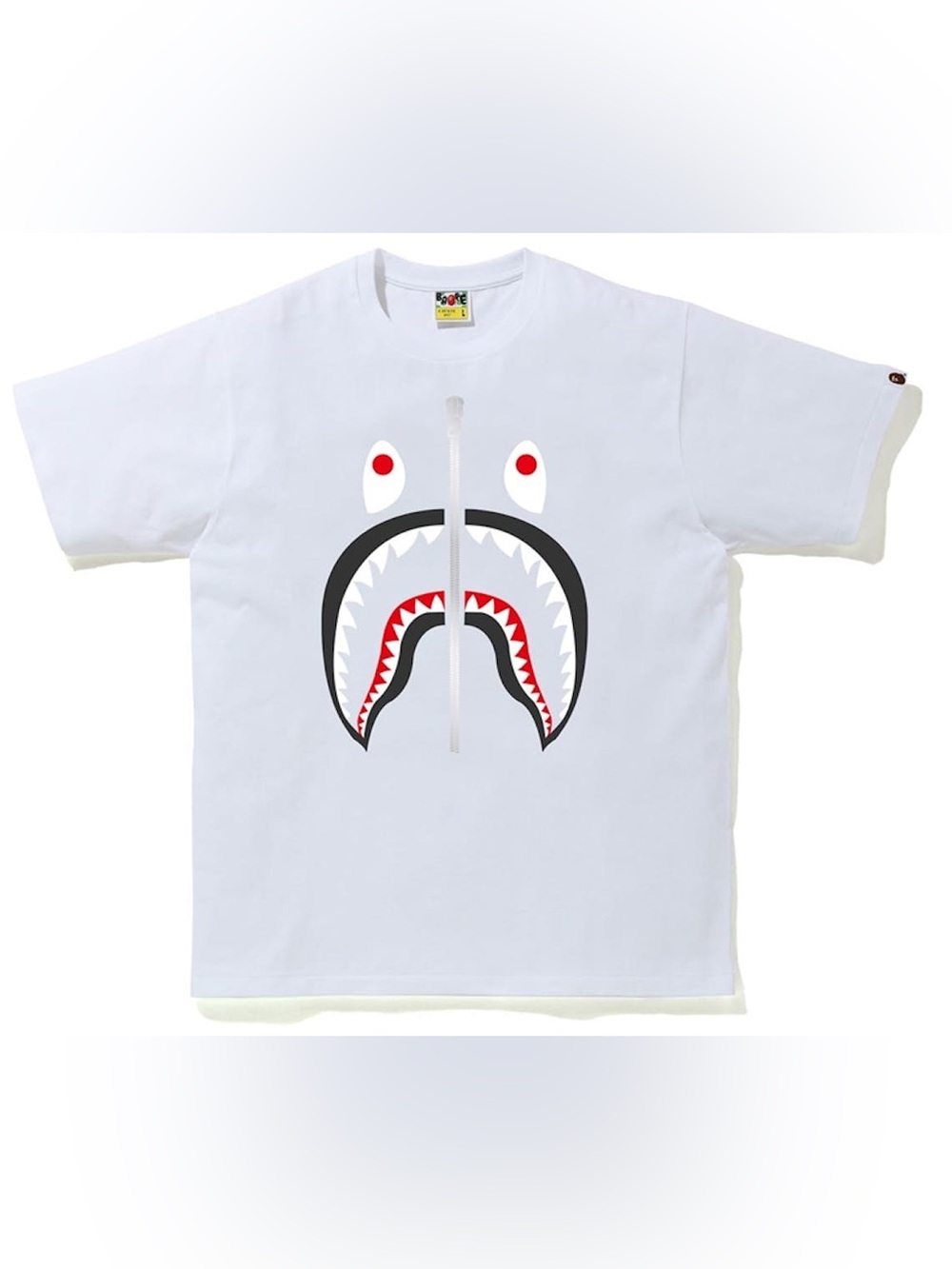 A Bathing Ape White Shark Face Graphic T-shirt